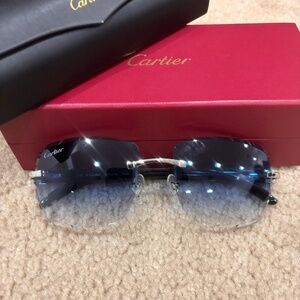 Men’s Cartier sunglasses diamond cut frames dark tint excellent condition